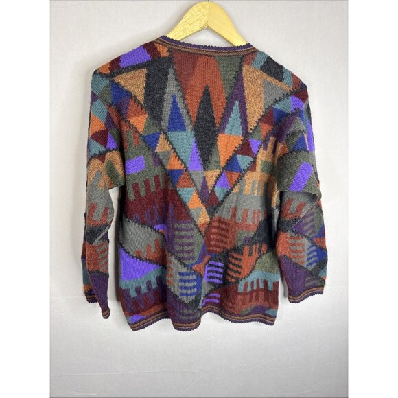 Artesanías Inca 100% Baby Alpaca Geometric Cardigan Sweater Women’s M Peru - Picture 6 of 6